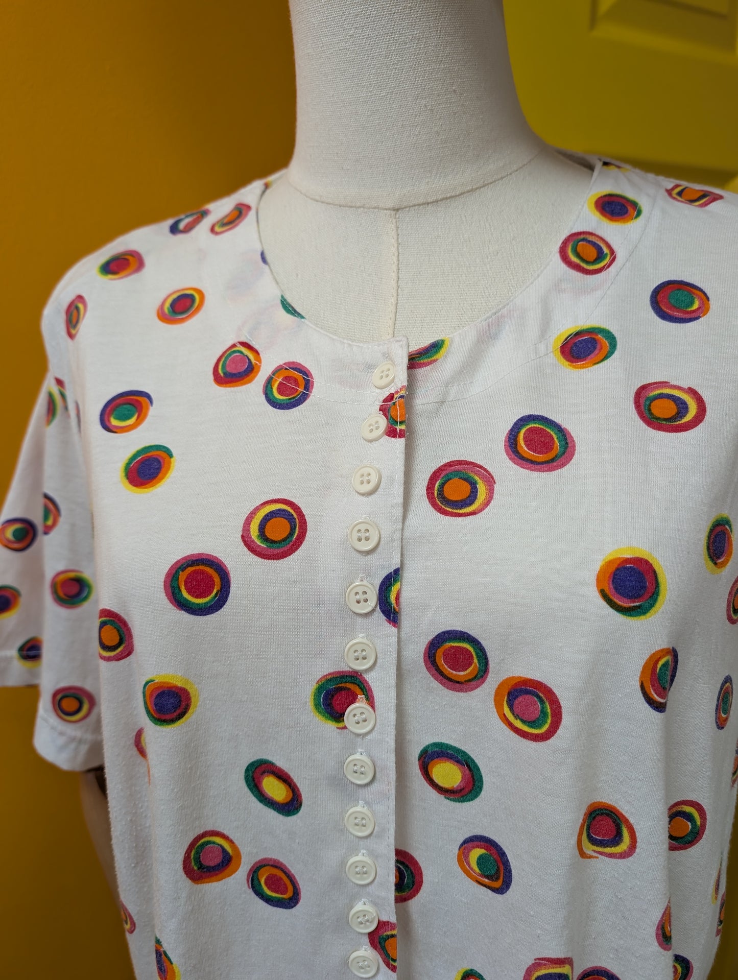 80s/90s Avant Garde rainbow print top