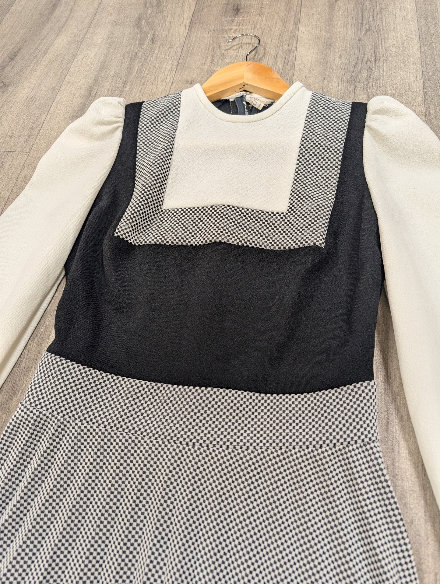1970s Richard Shops black/white dress - XS/6/8