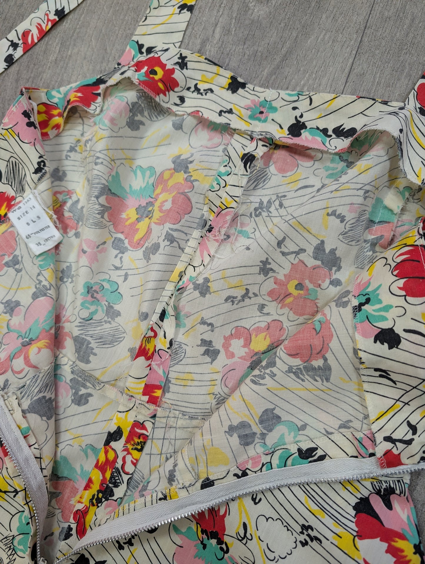 1970s halter neck floral dress - S/10