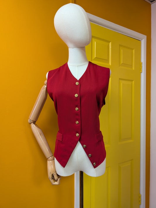 1980s Ego red waistcoat - S