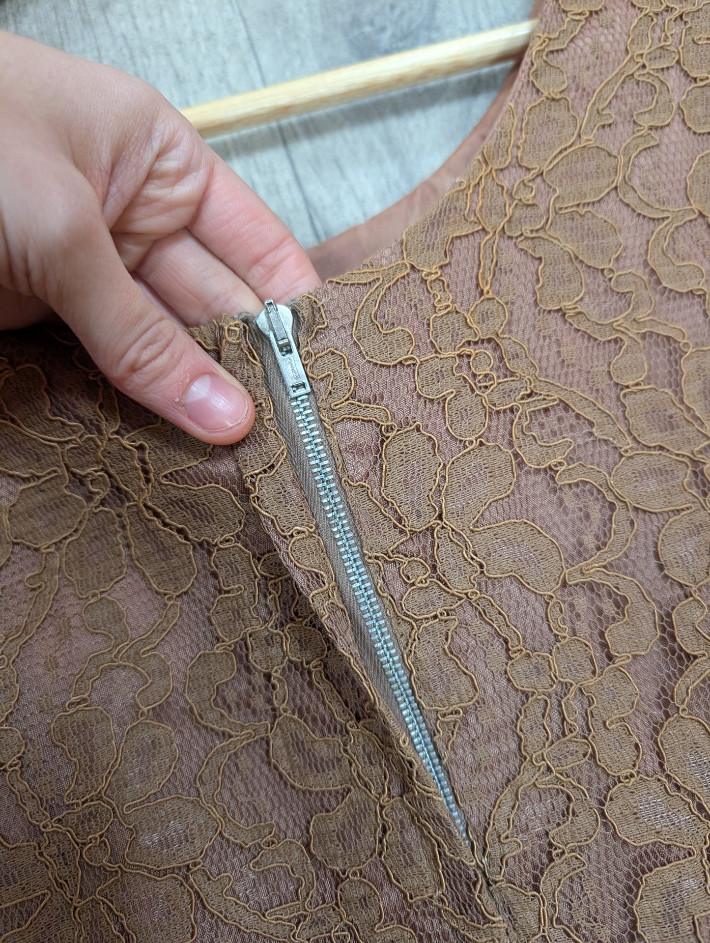 1960s Devonshire Lady brown lace dress suit - S/10