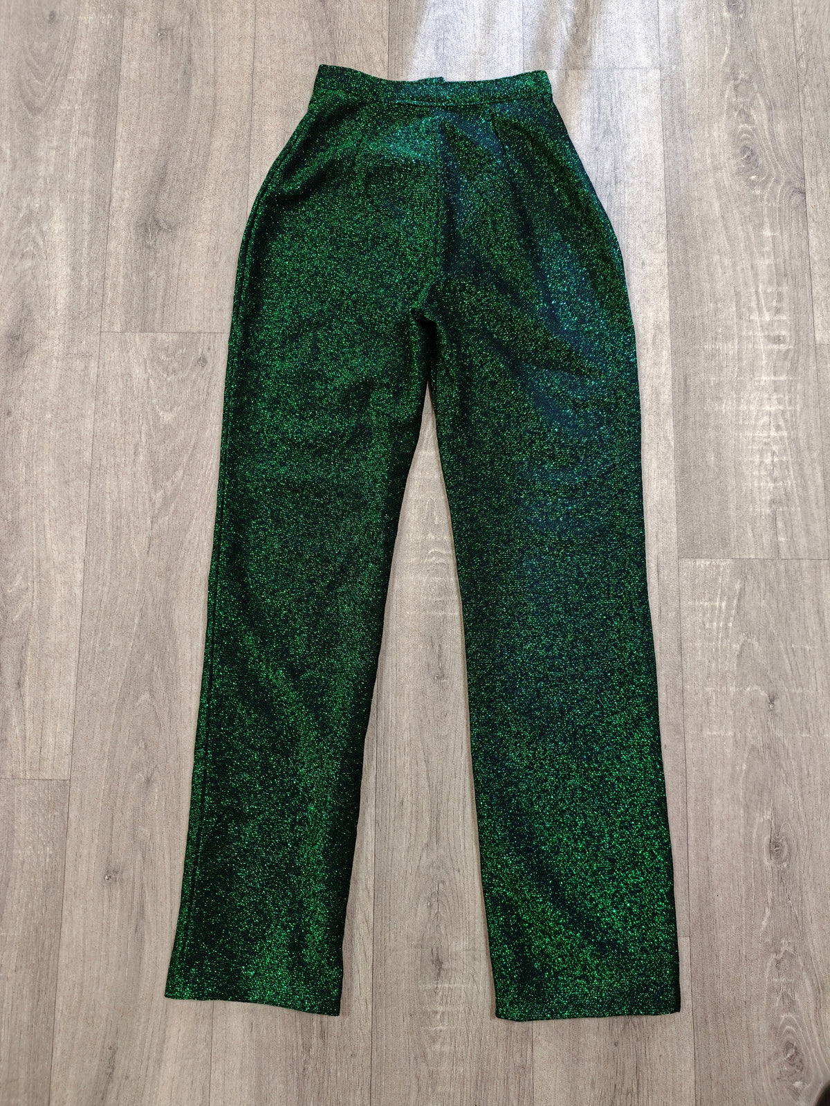 Green lurex trousers - XS
