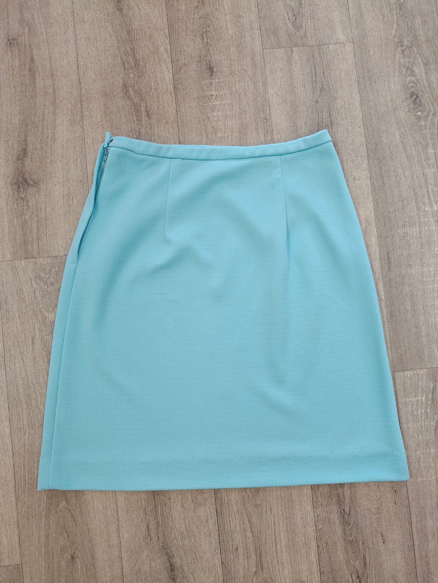 1960s blue crimplene skirt suit - M/14