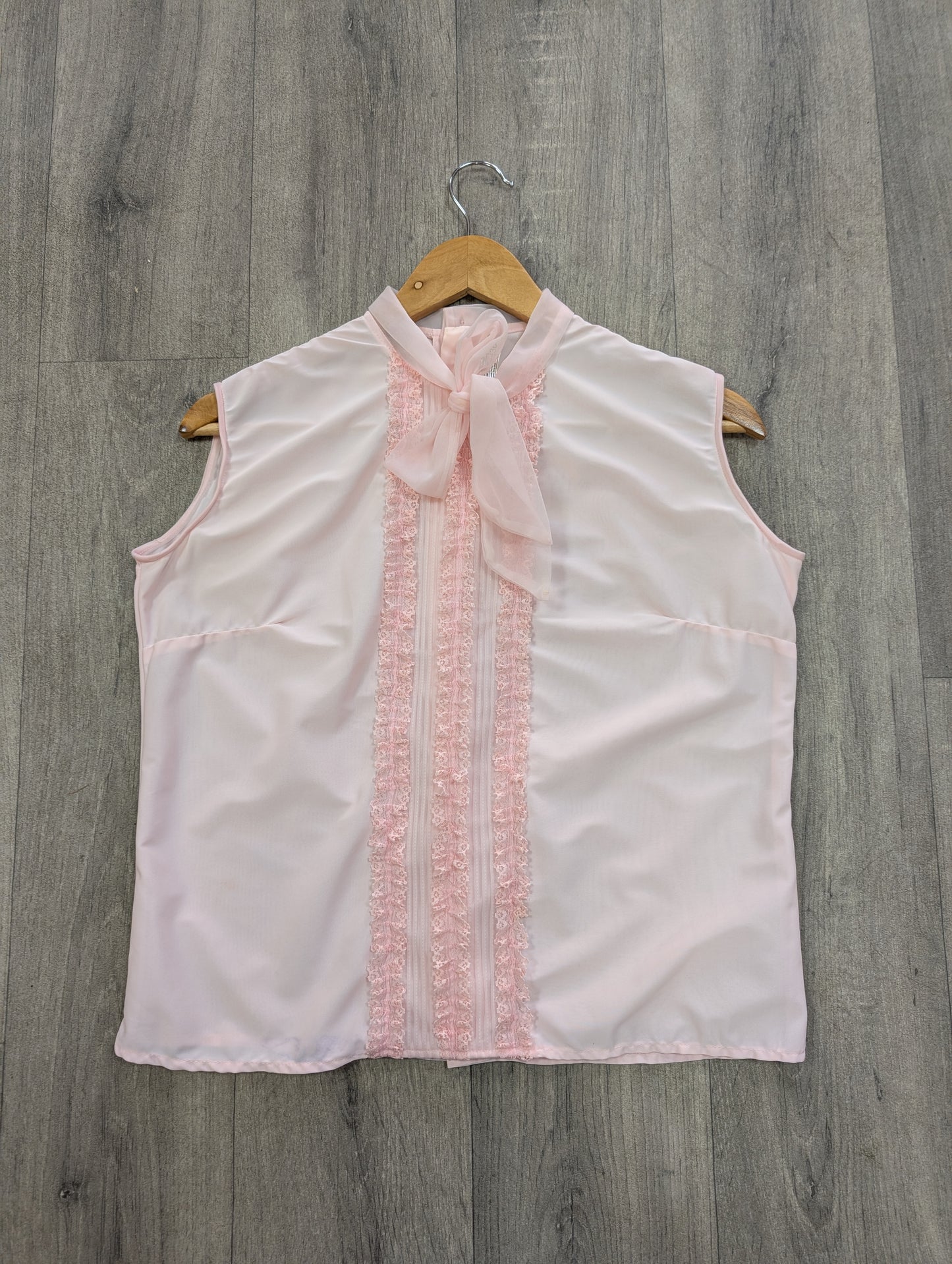 1960s pink nylon top - M/12/14
