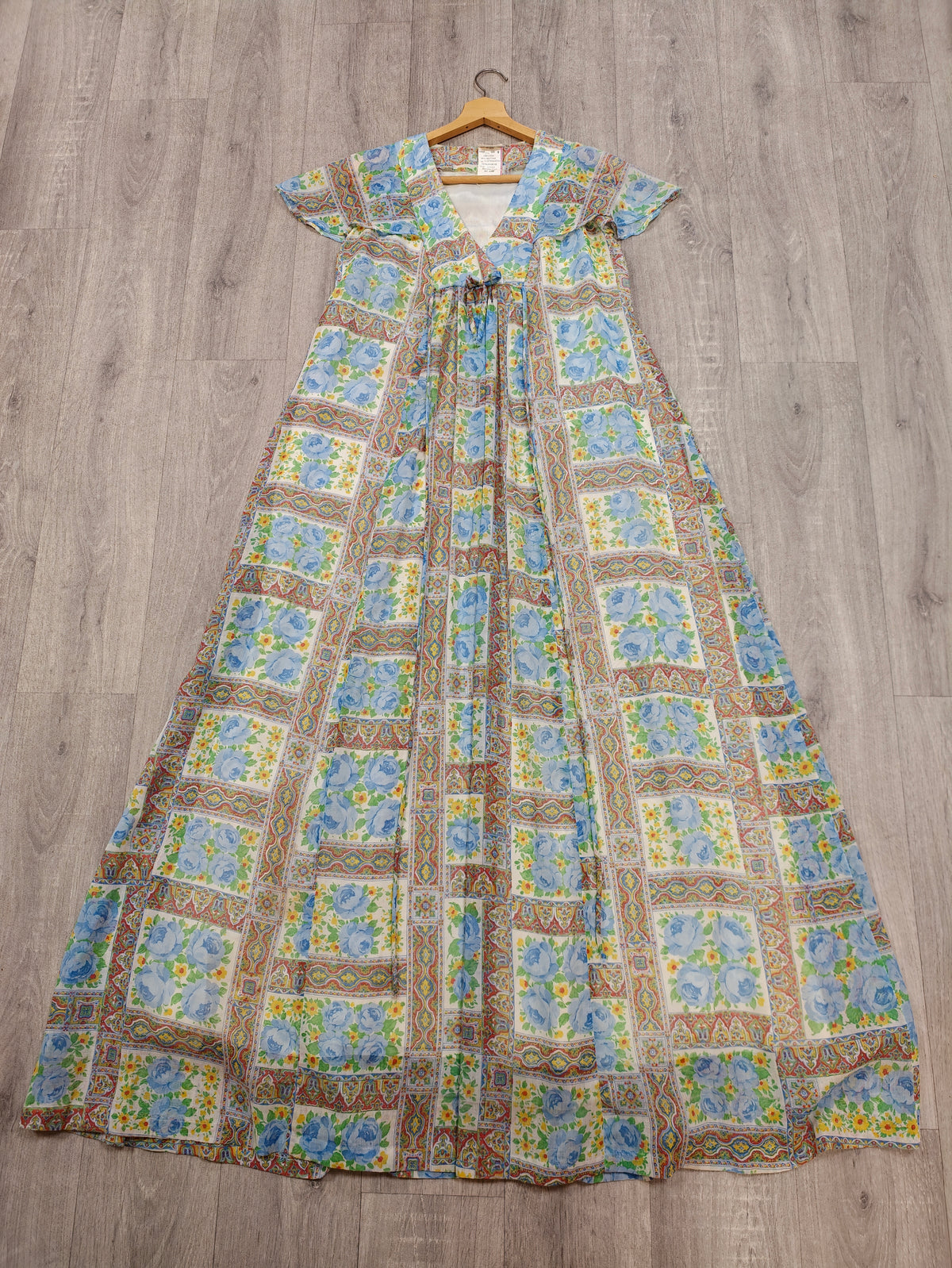 1970s floral maxi dress - M/12