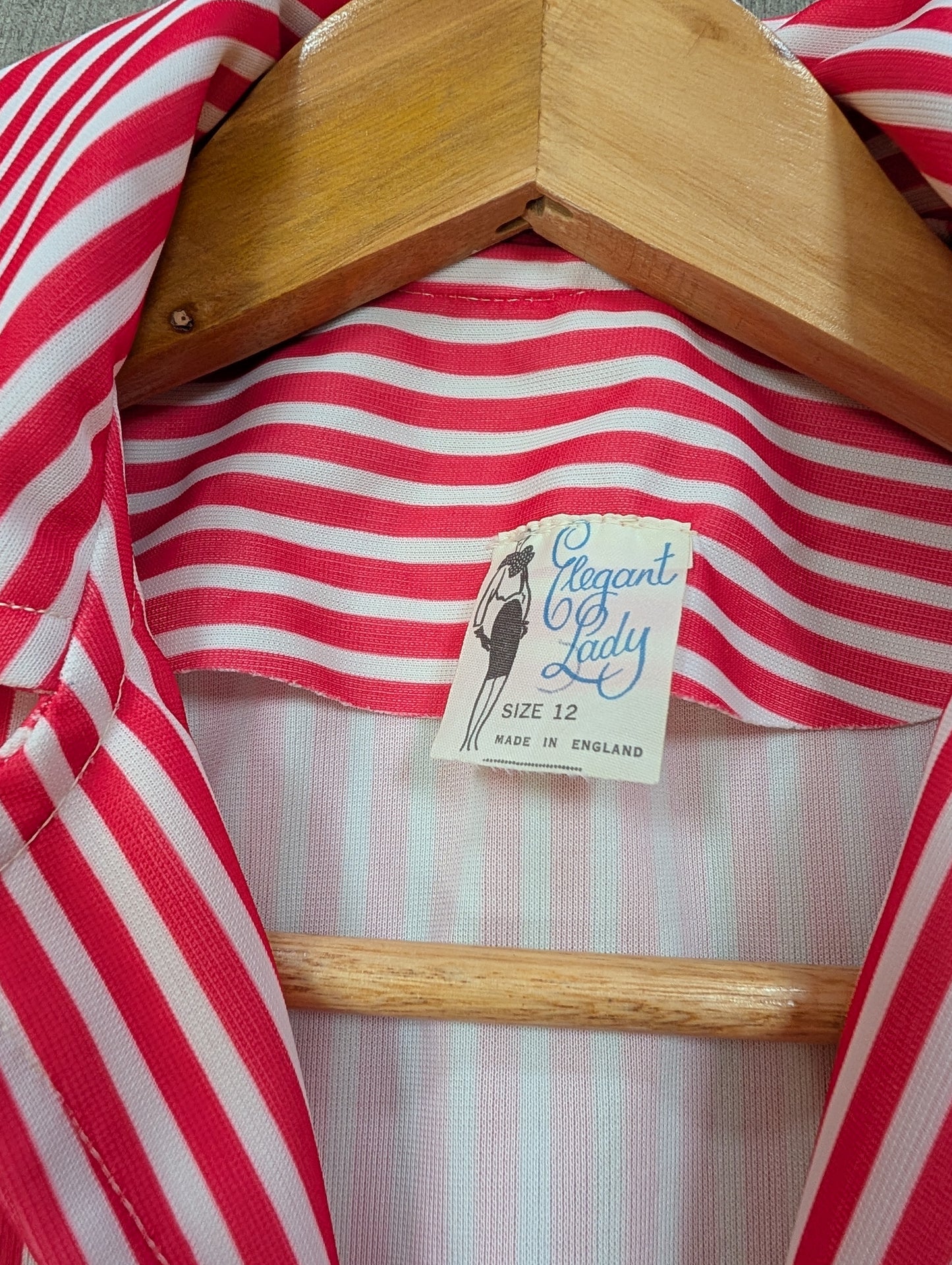 1970s pink & white striped jacket - S