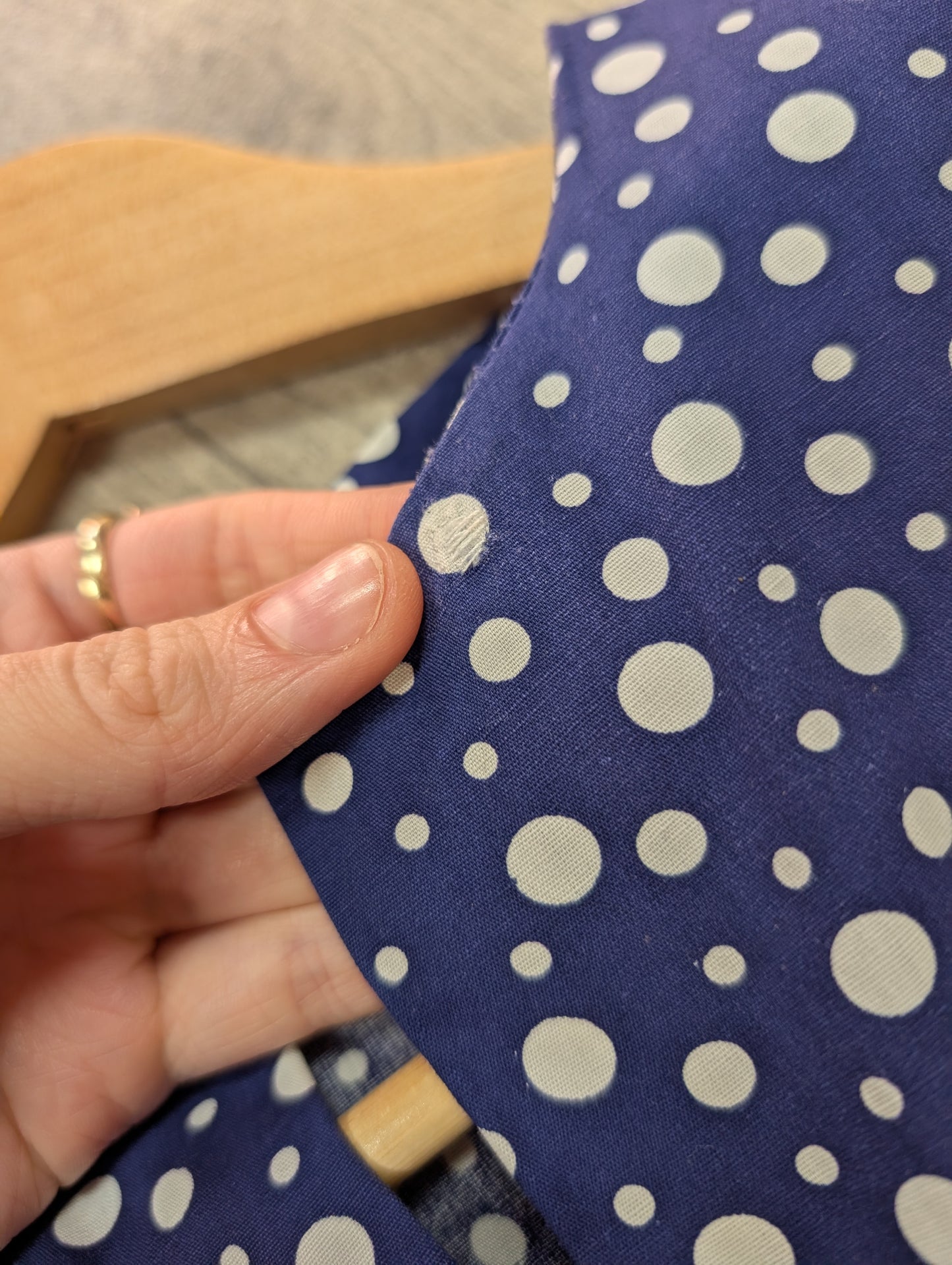 1950s 'A Diana Dress' navy/white polka dot cotton - S/8/10
