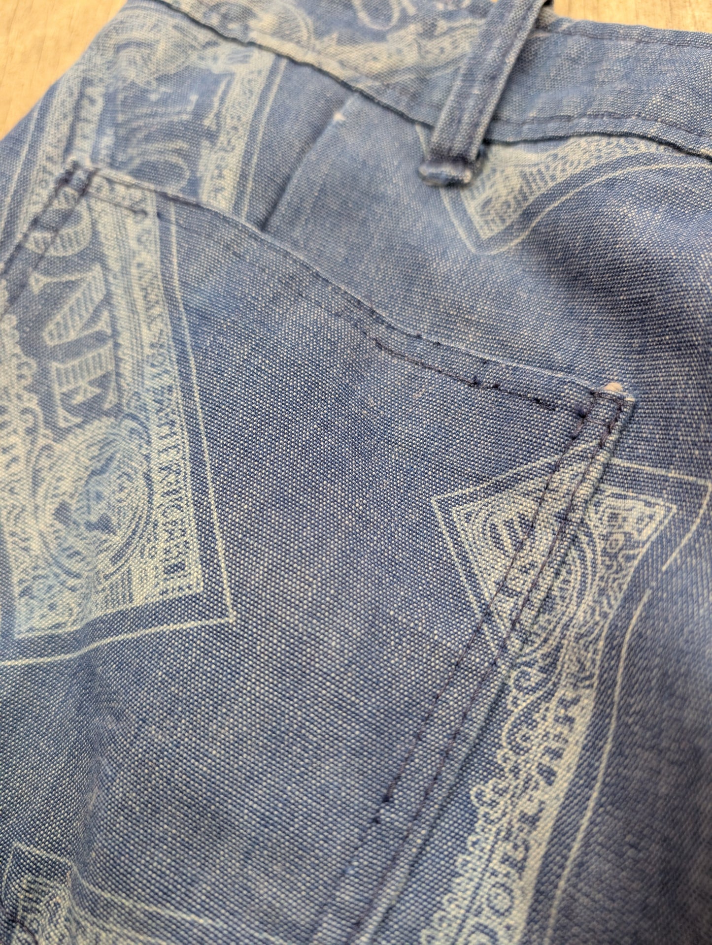 1970s Dereta novelty dollar bill print flares and shirt trouser suit - S
