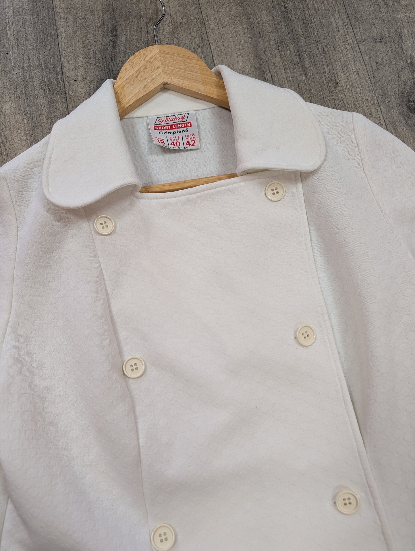 1960s St Michael white crimplene dress - M/L/14/16