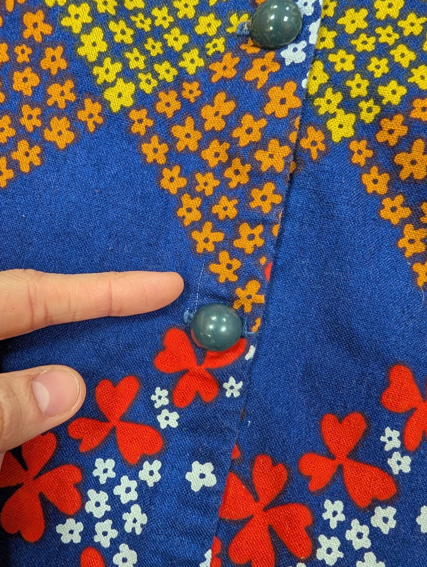 1970s English Lady cotton dress - S/8