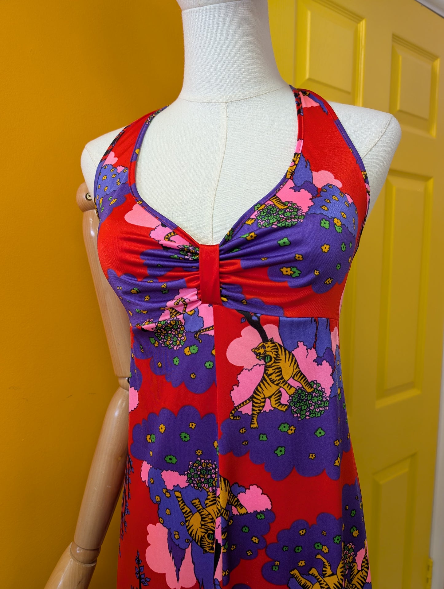 1970s Jantzen novelty tiger print dress - XS