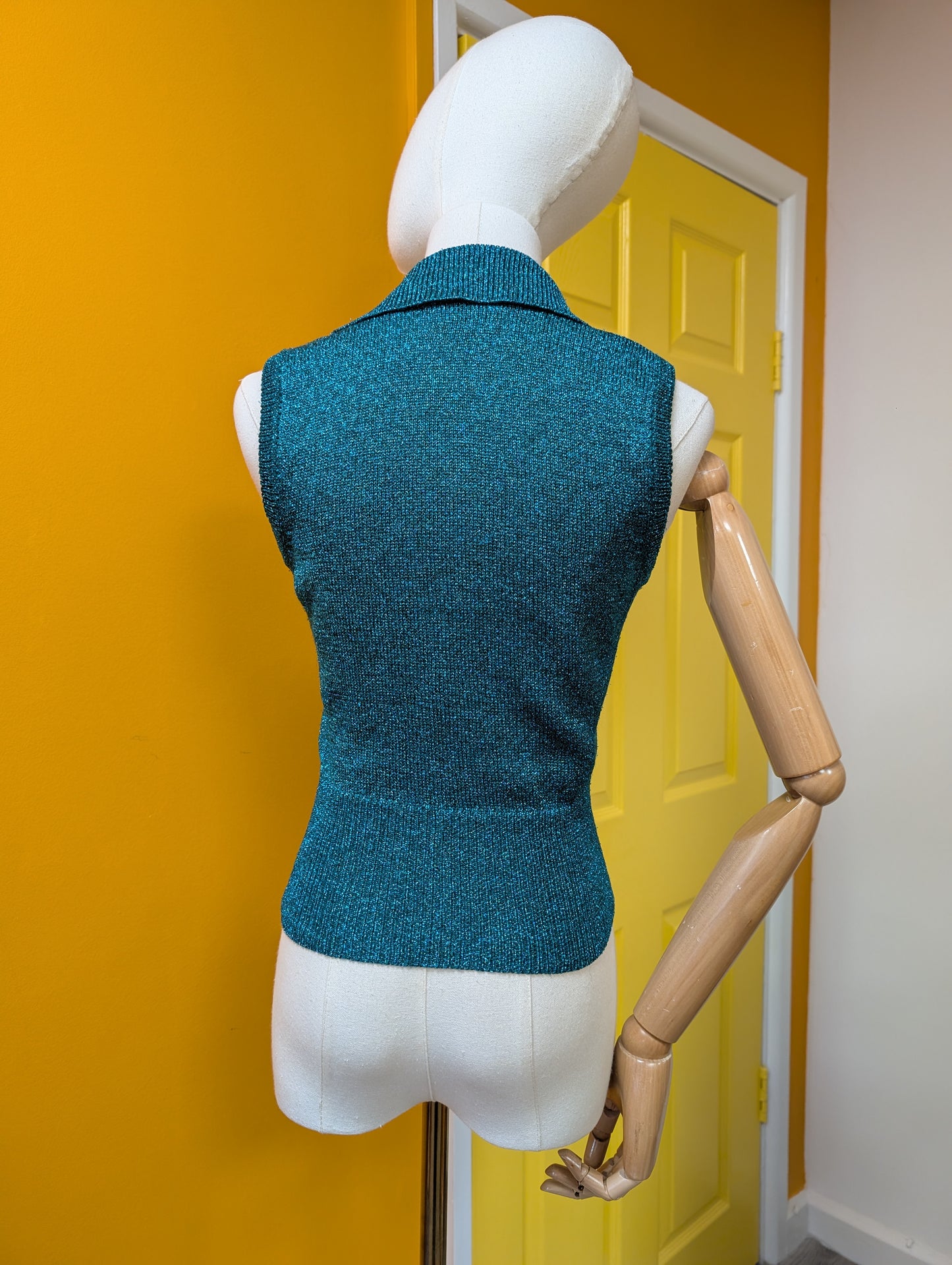 1970s Mary Quant sparkly knit top - XS/S