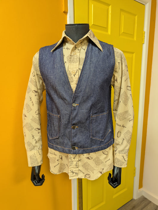 1970s denim waistcoat