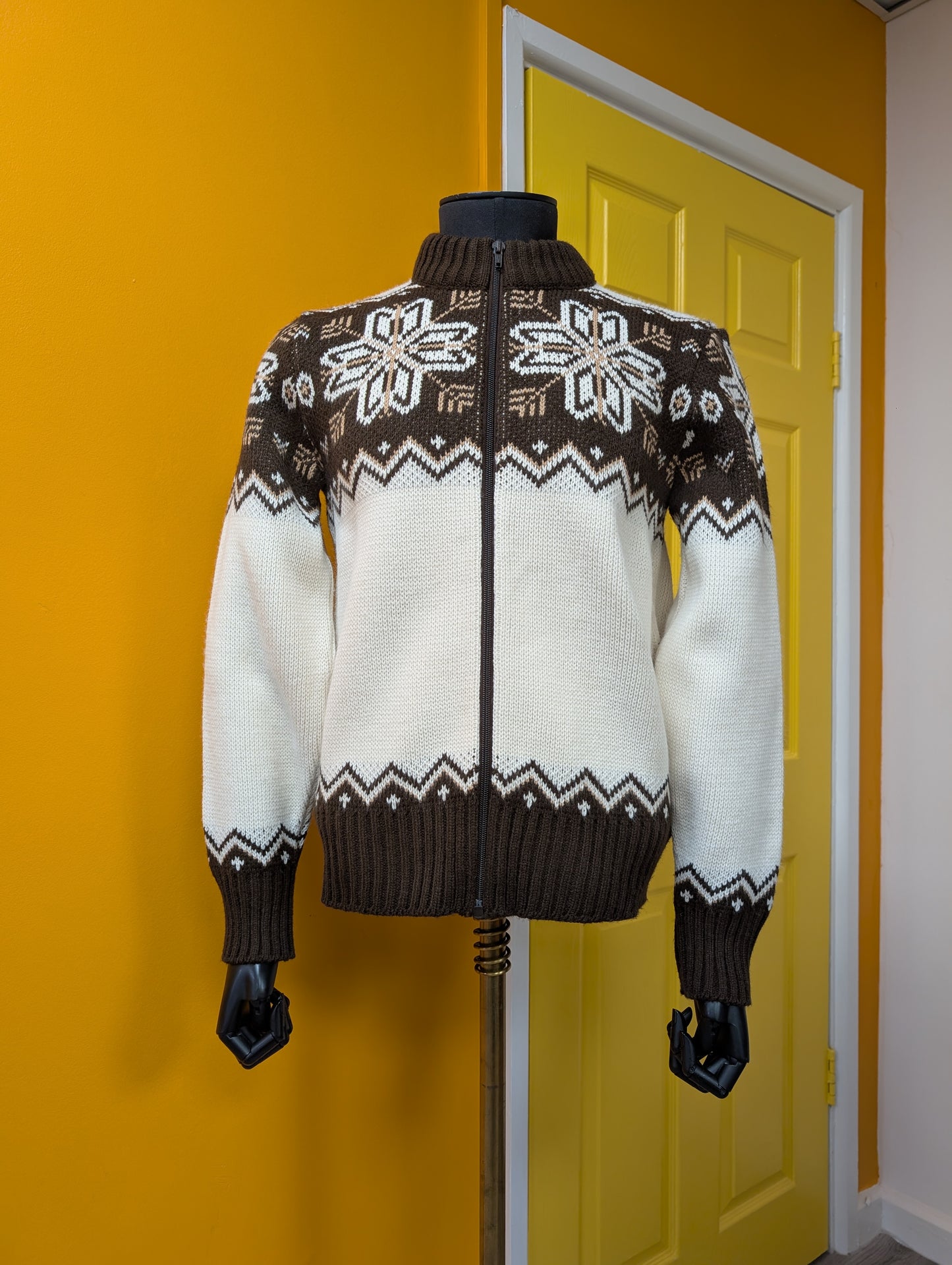 1970s St Michael acrylic zip up cardigan