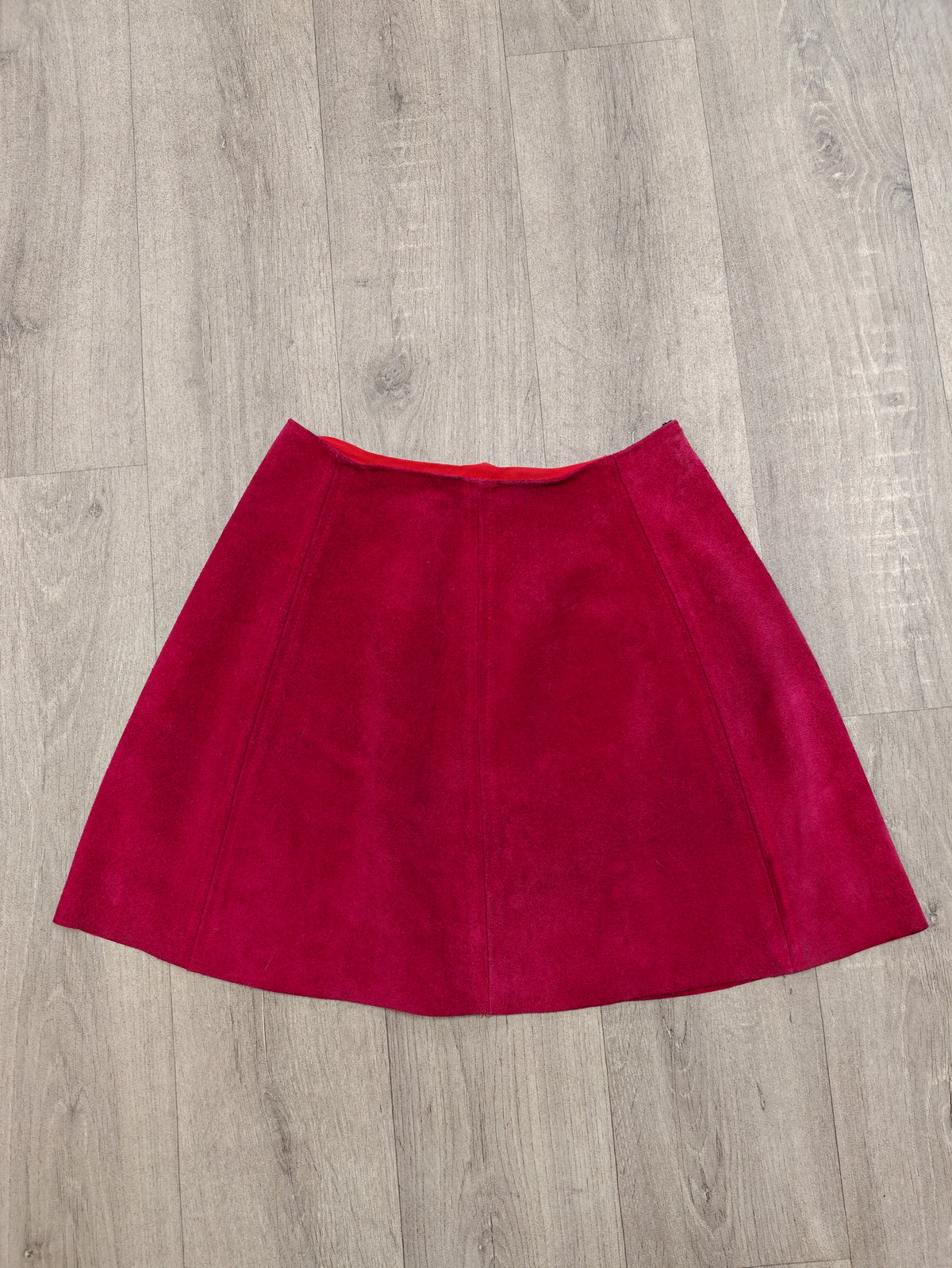 1960s suede mini skirt - 26" waist