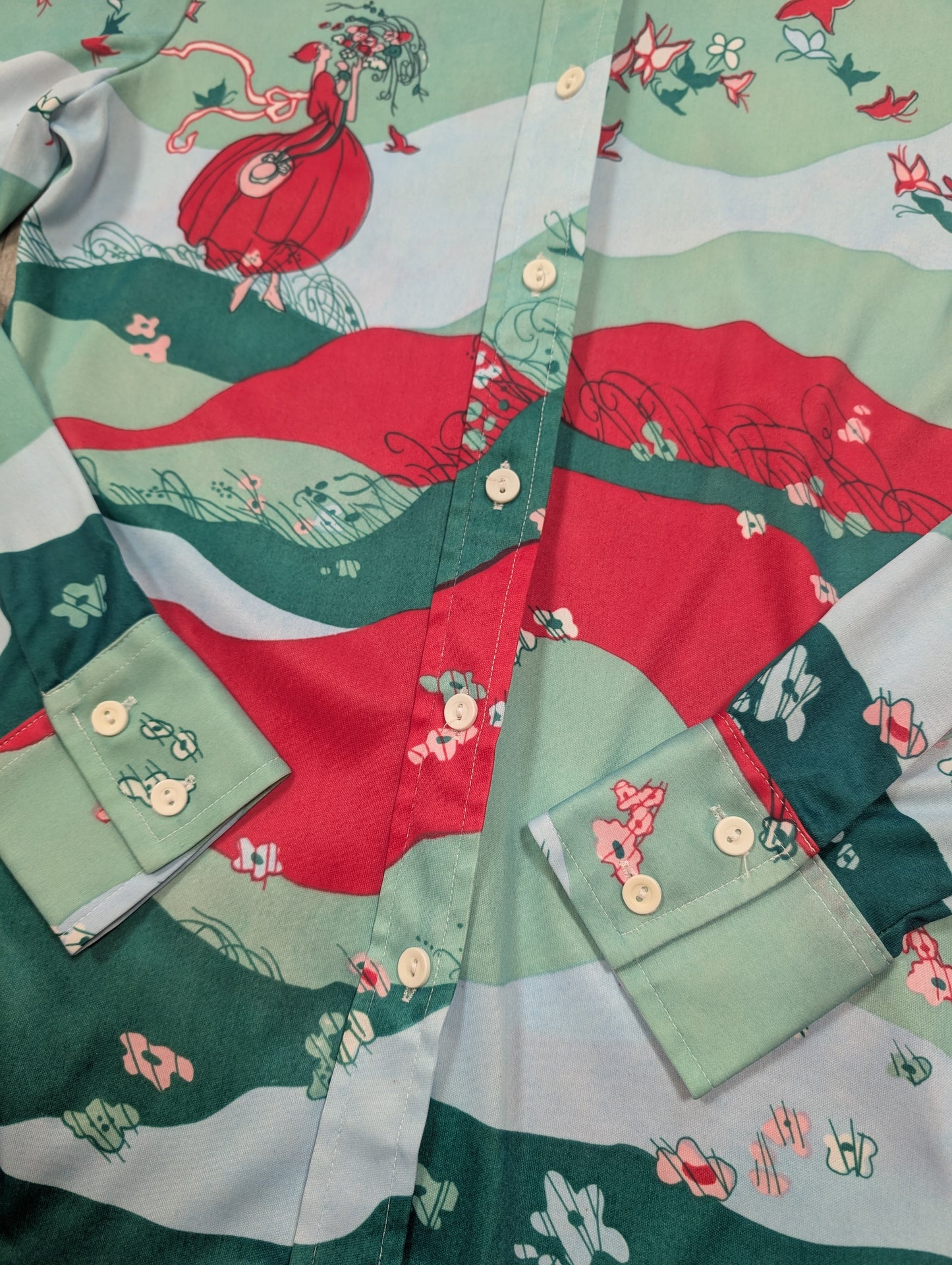 1970s Debenhams novelty print shirt - S