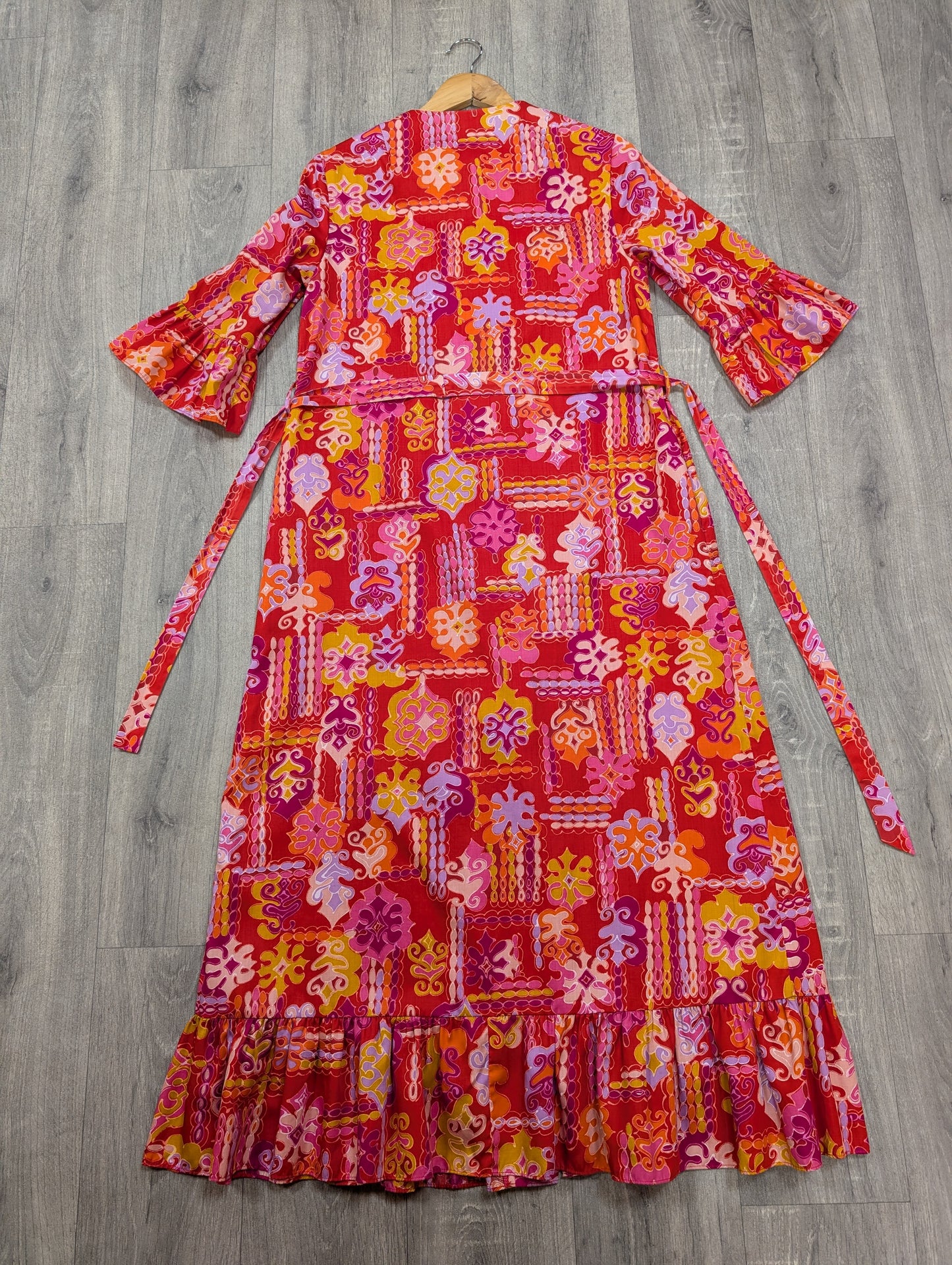1960s St Michael psychedelic cotton housecoat with belt - S/8/10