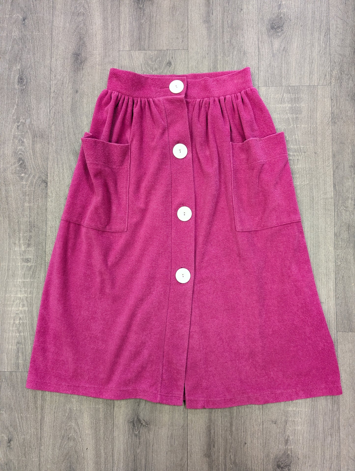 70s/80s Jersea of Sweden pink towelling skirt - 27" waist