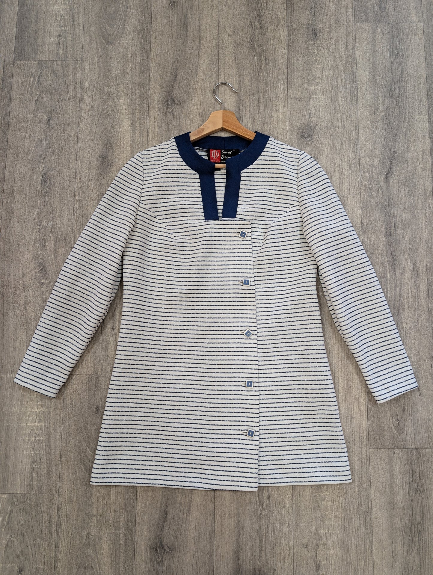 1960s David Barnes crimplene striped tunic/top - M