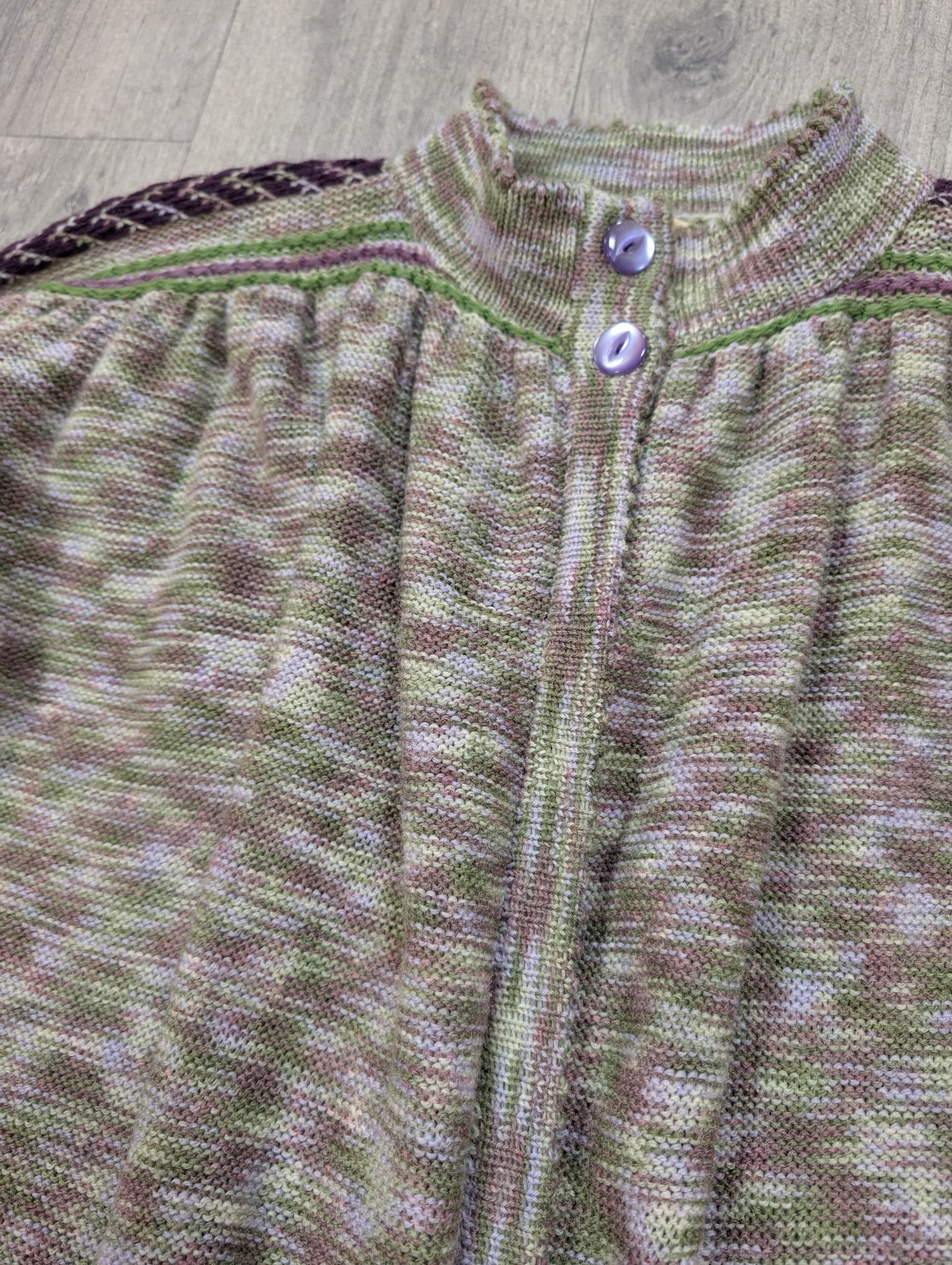1970s Annie Cossins hand loomed wool blend cardigan