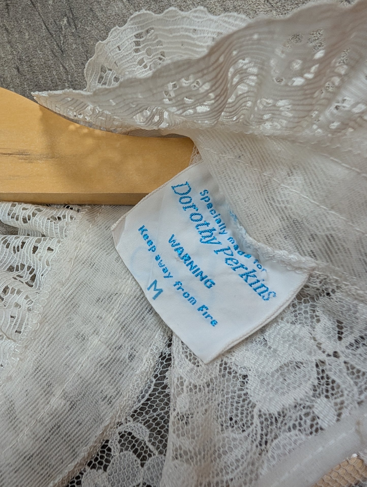 60s/70s Dorothy Perkins white nylon lace tunic - XS/S