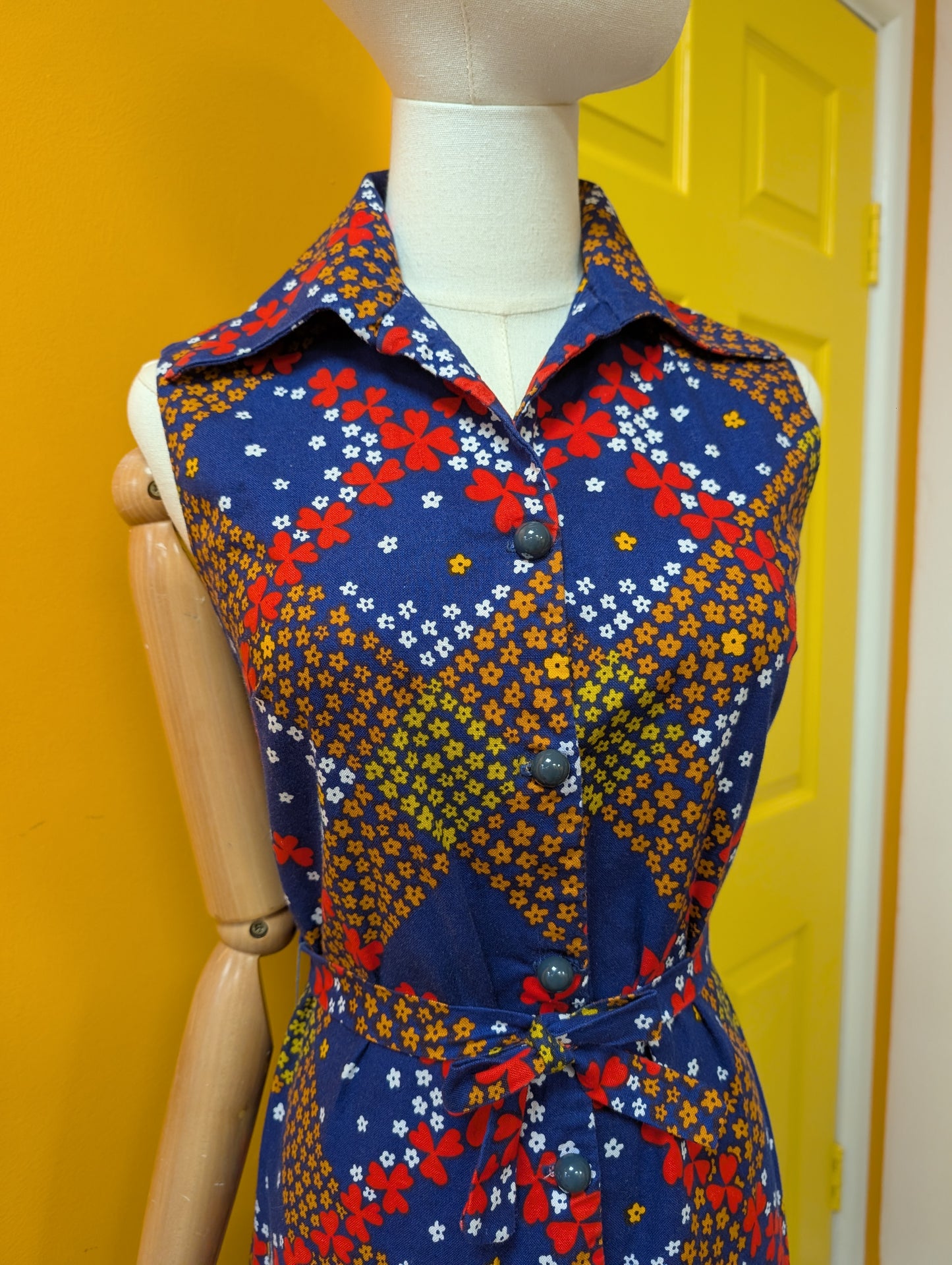 1970s English Lady cotton dress - S/8