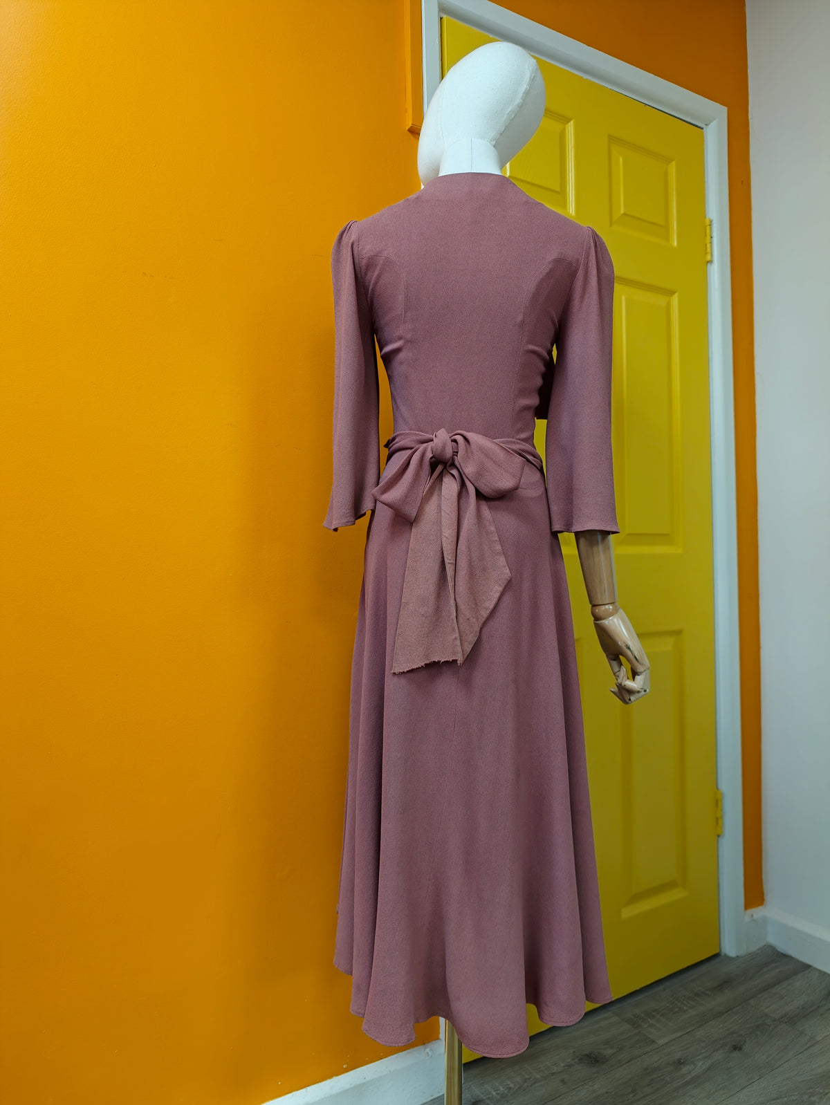 1970s Biba moss crepe wrap dress - XS