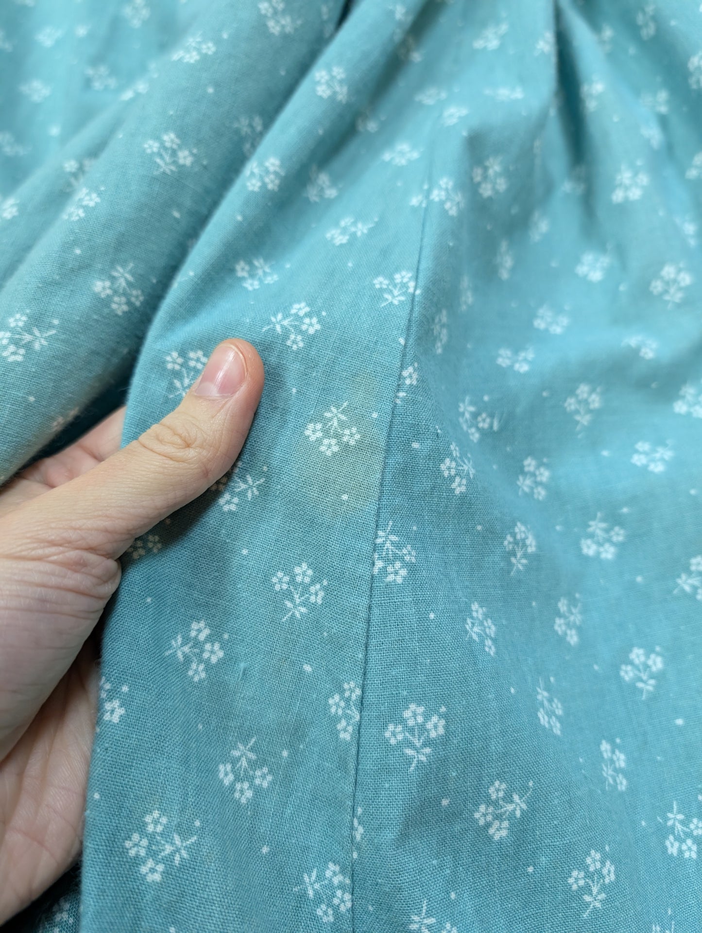1970s Laura Ashley made in Wales green maxi dress - S/M/10/12