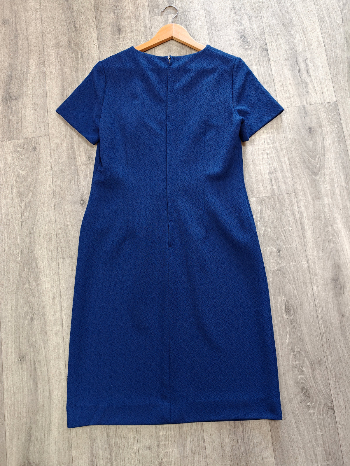 1960s navy blue crimplene dress - M/14