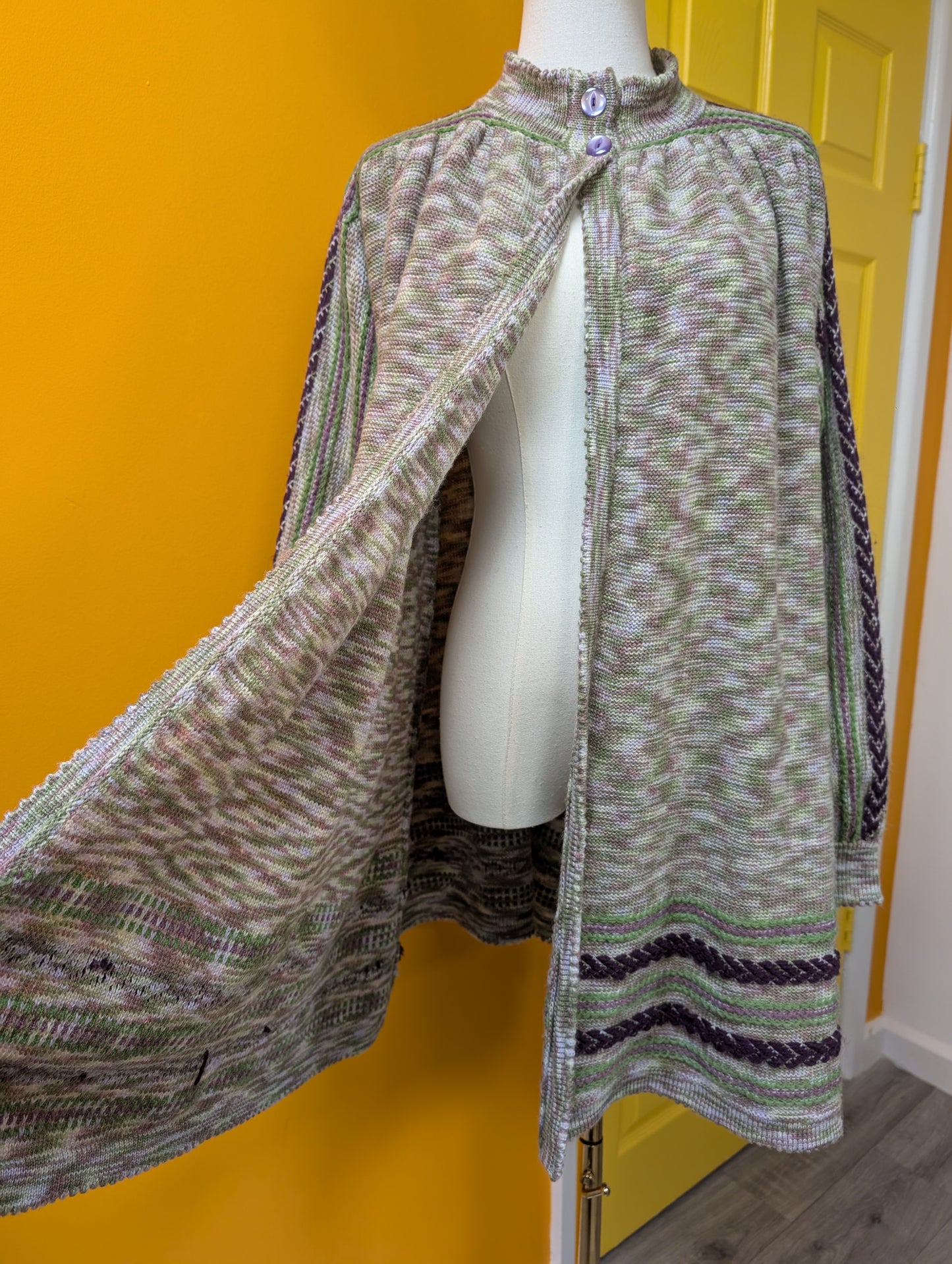 1970s Annie Cossins hand loomed wool blend cardigan