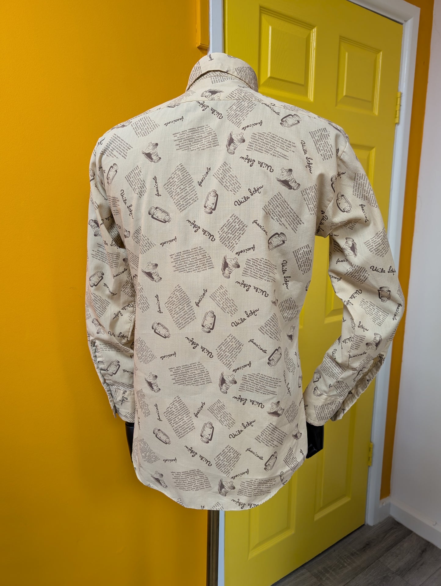 1970s Bud Berma novelty print shirt