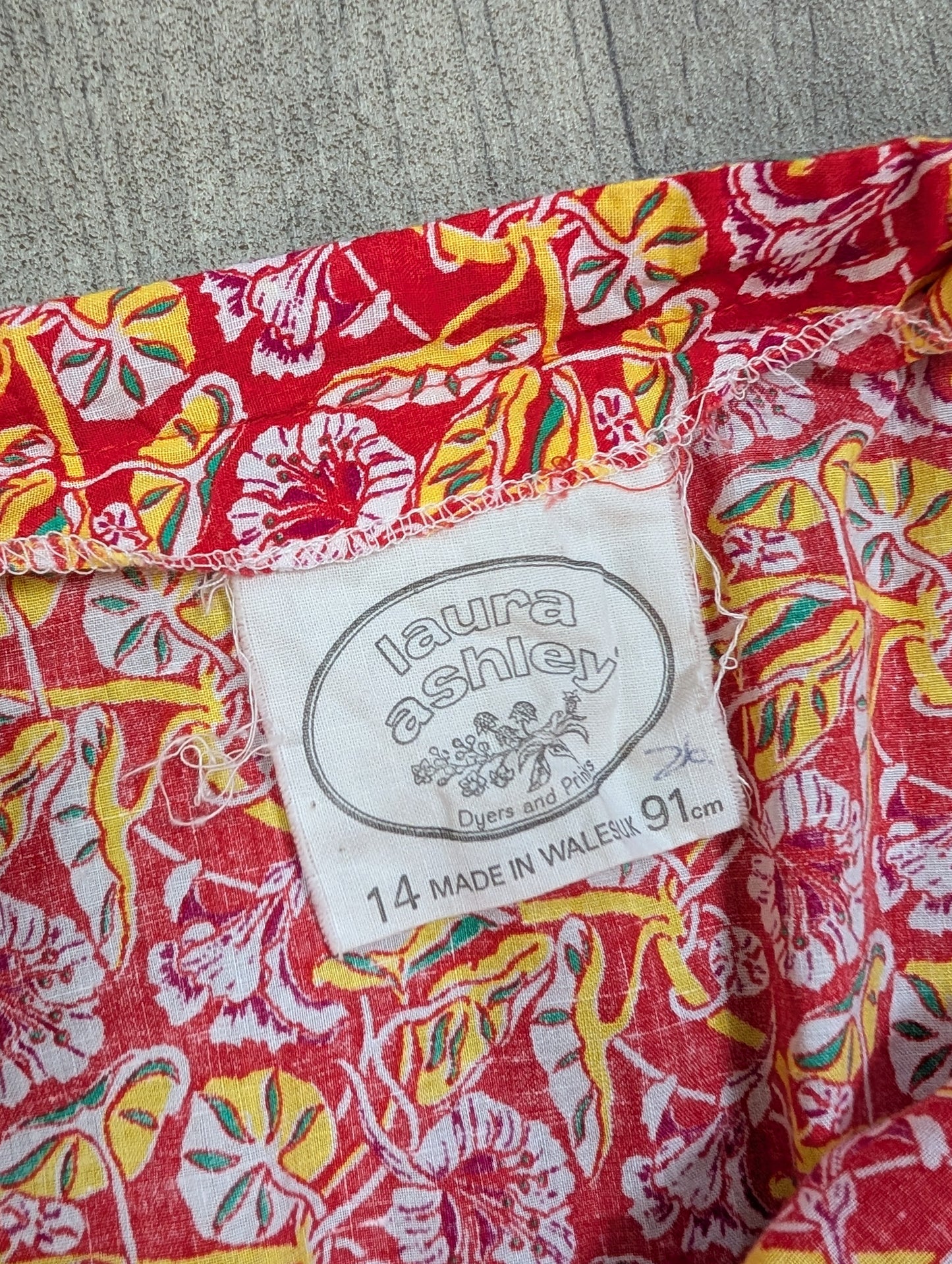 1970s Laura Ashley made in Wales red tiered maxi dress - S