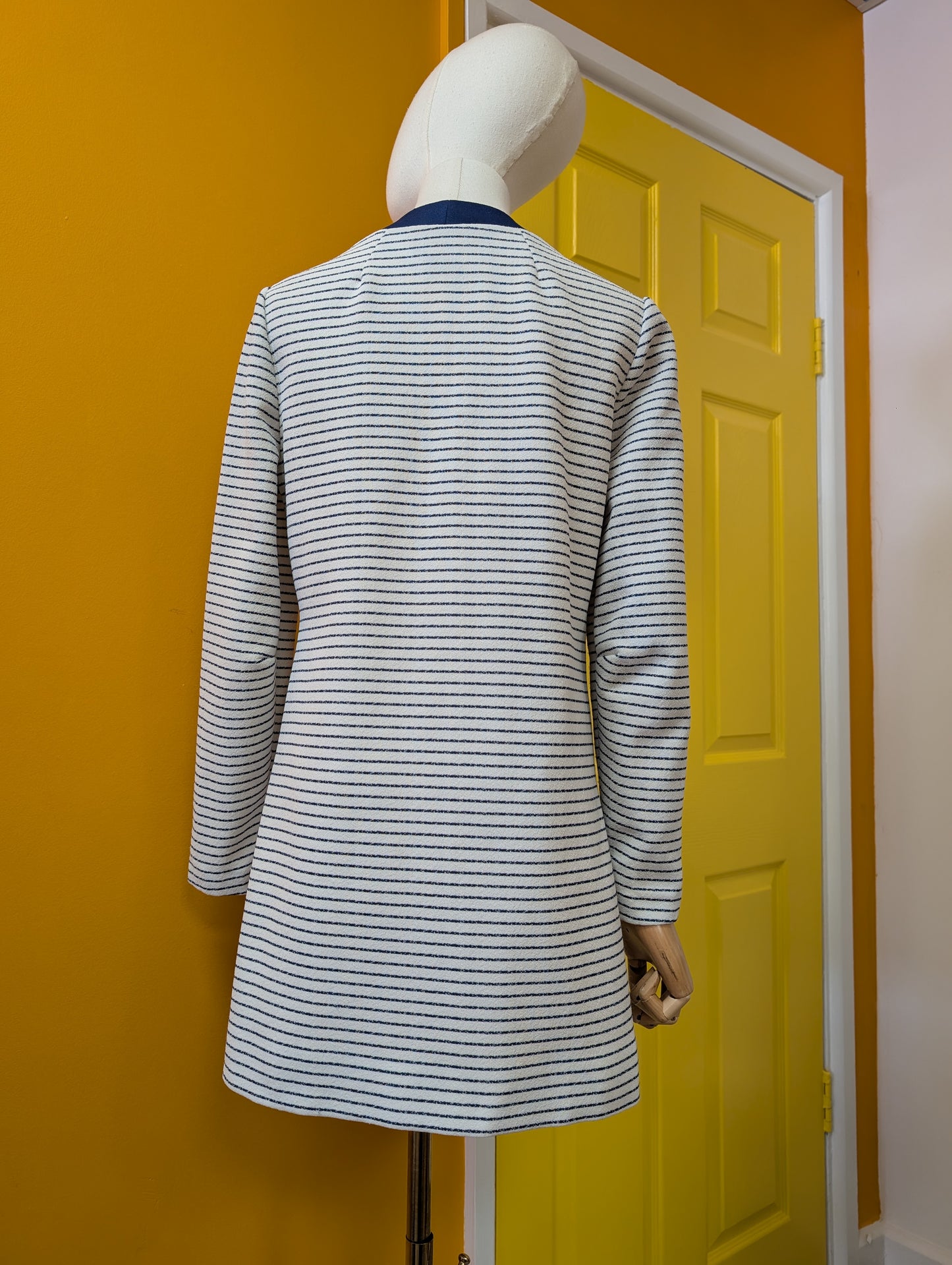 1960s David Barnes crimplene striped tunic/top - M
