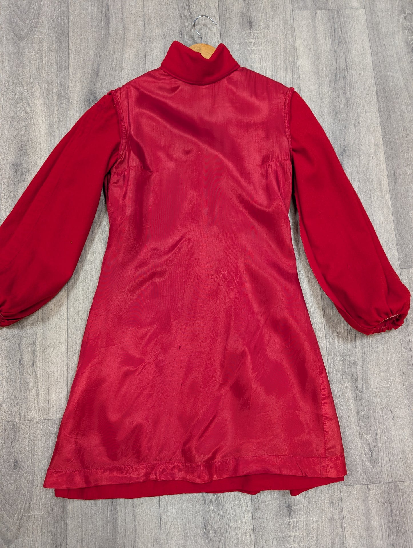 1960s Twiggy red wool mini dress - XS/S
