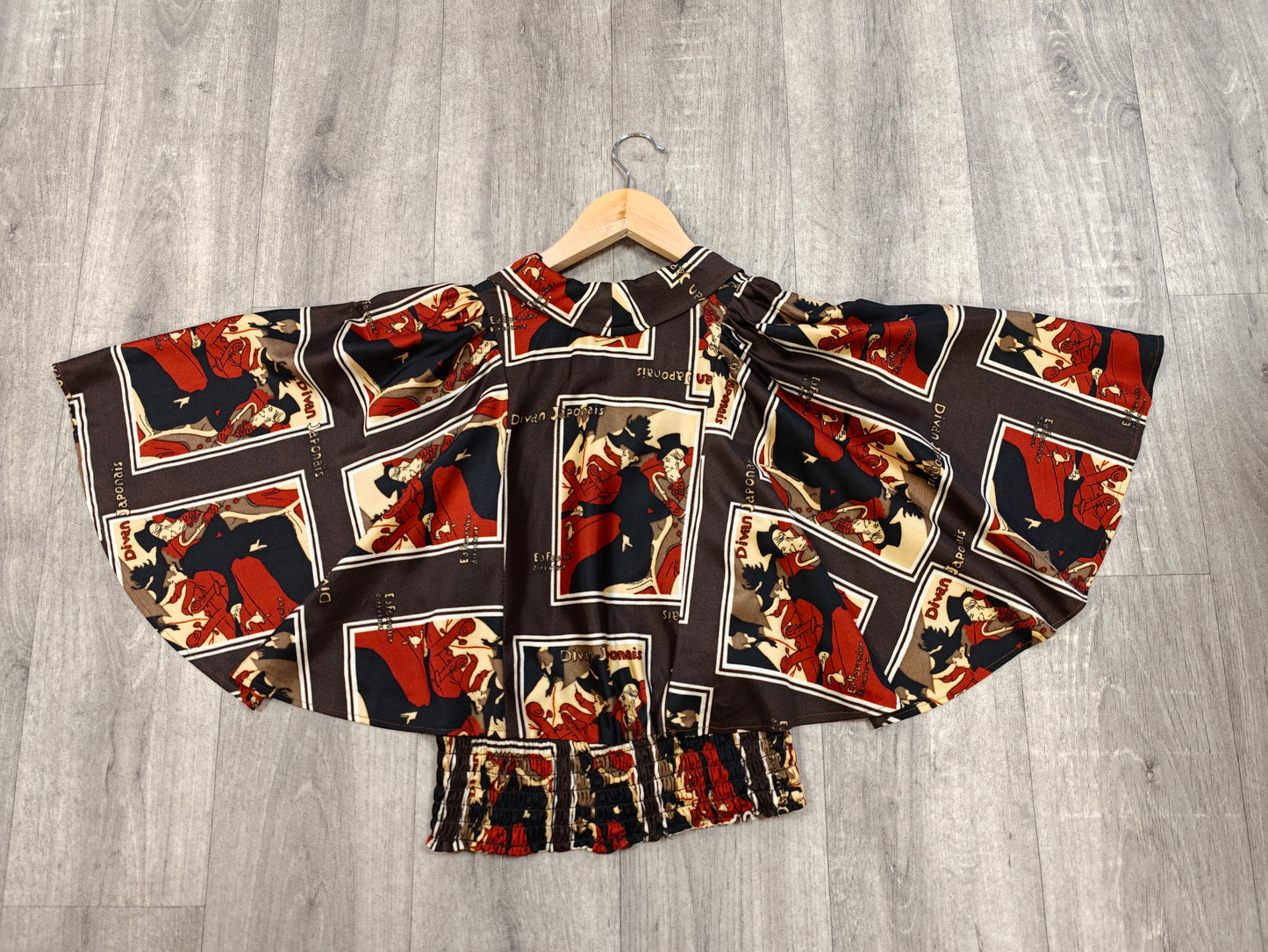 1970s Barry Artist Toulouse Lautrec print top - XS