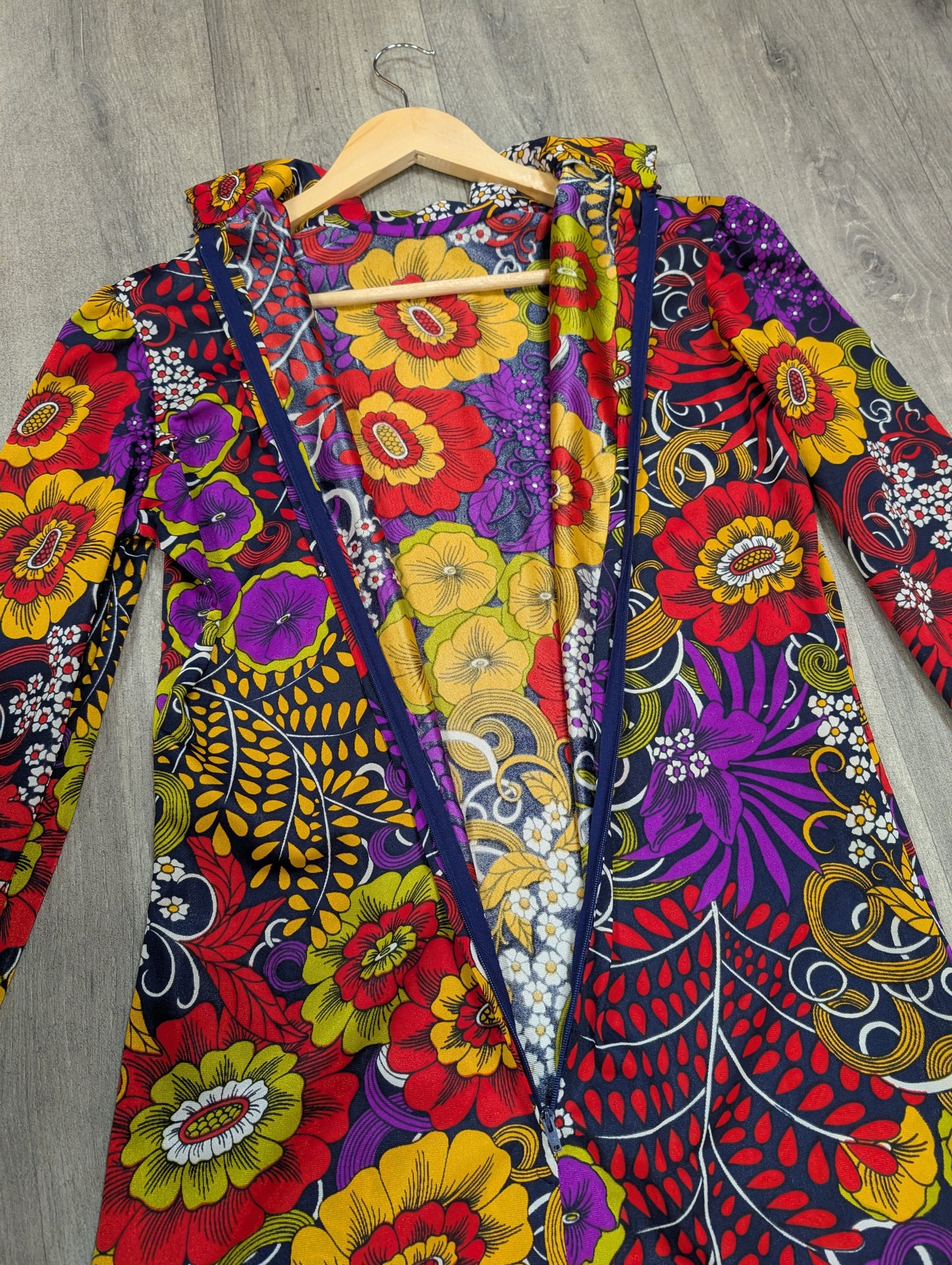 60s/70s psychedelic maxi dress - M/12/14