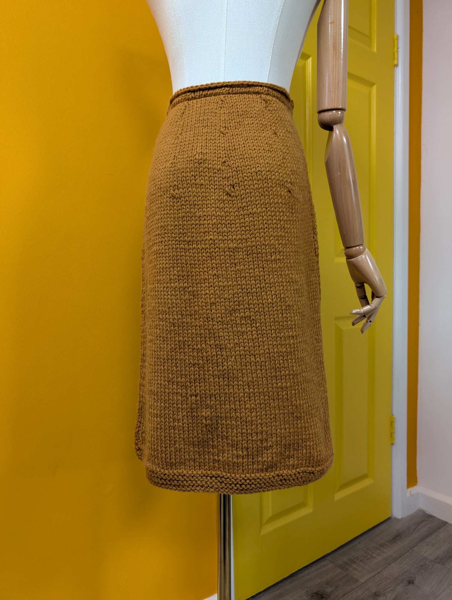 1960s hand knitted wool skirt - XS/S