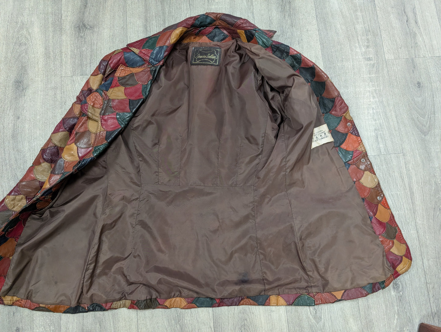 Epic 1970s fish scale leather jacket