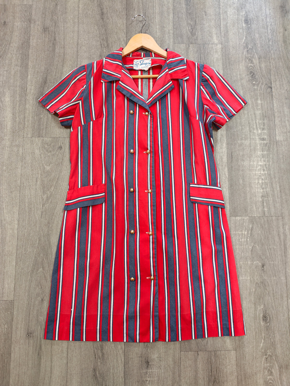 1960s Shapiro Melbourne striped cotton dress - L/16/18