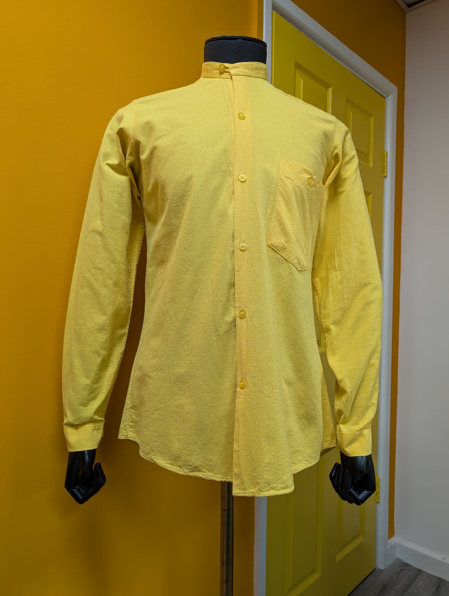 1970s Tapestry yellow cotton shirt