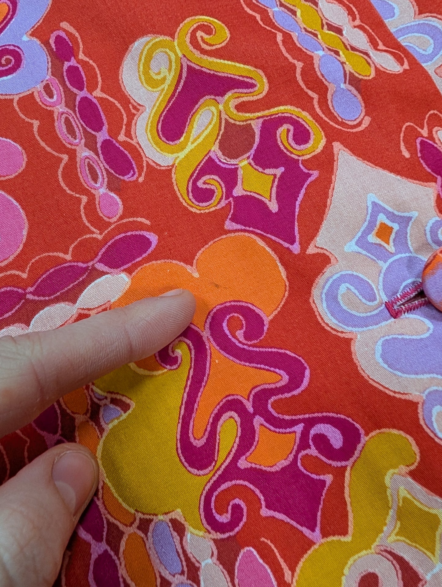 1960s St Michael psychedelic cotton housecoat with belt - S/8/10