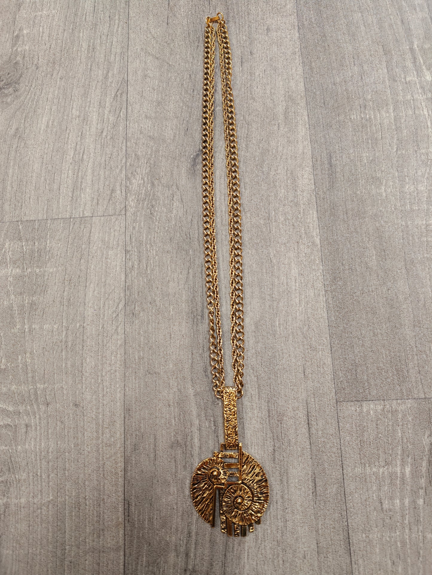 60s/70s gold tone brutalist necklace