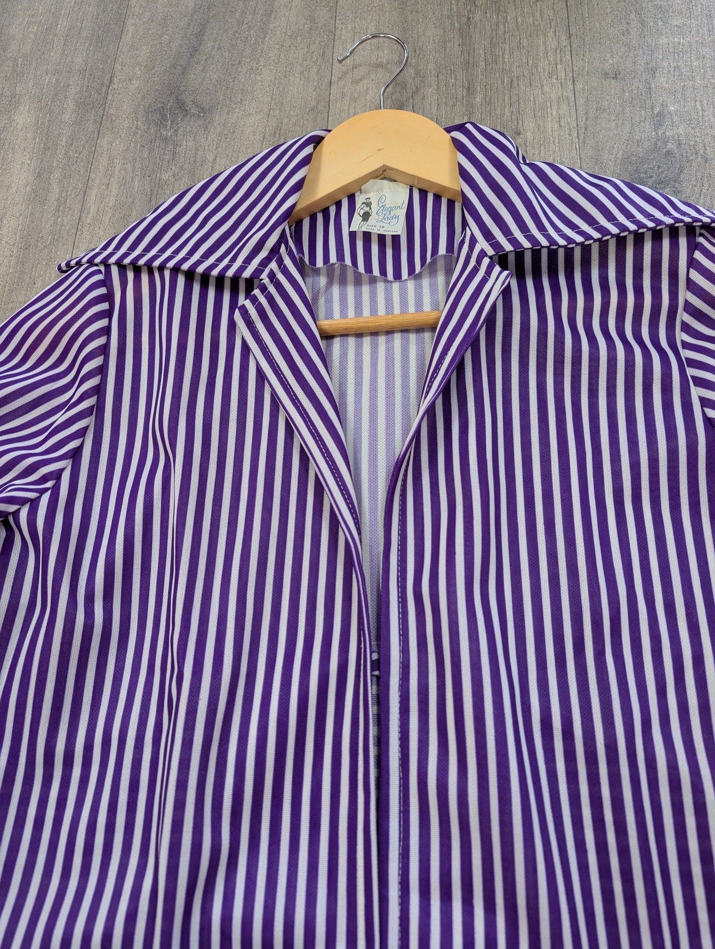 1970s purple & white striped jacket - S