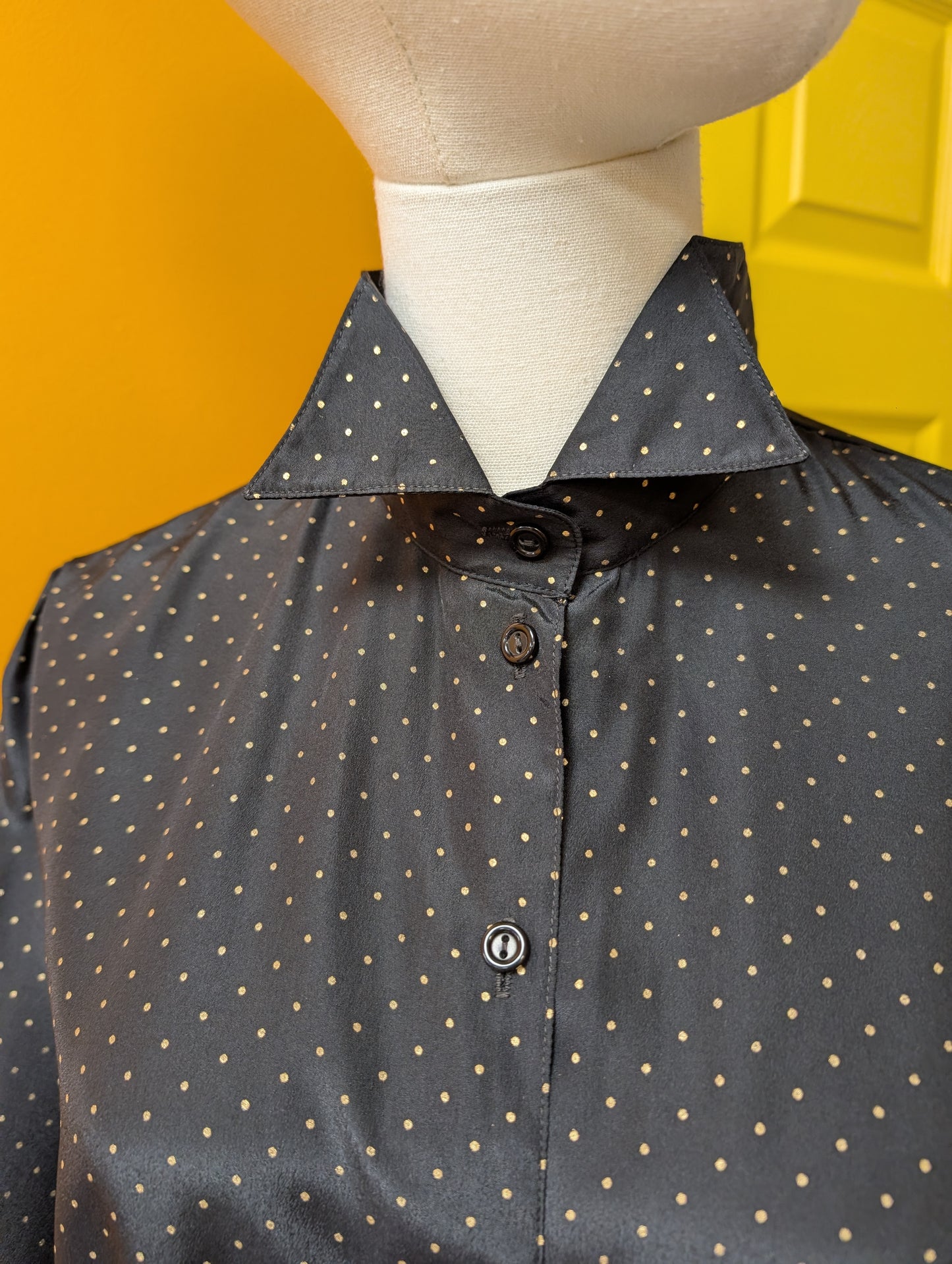 1980s Peepers blouse with neck tie - S/M