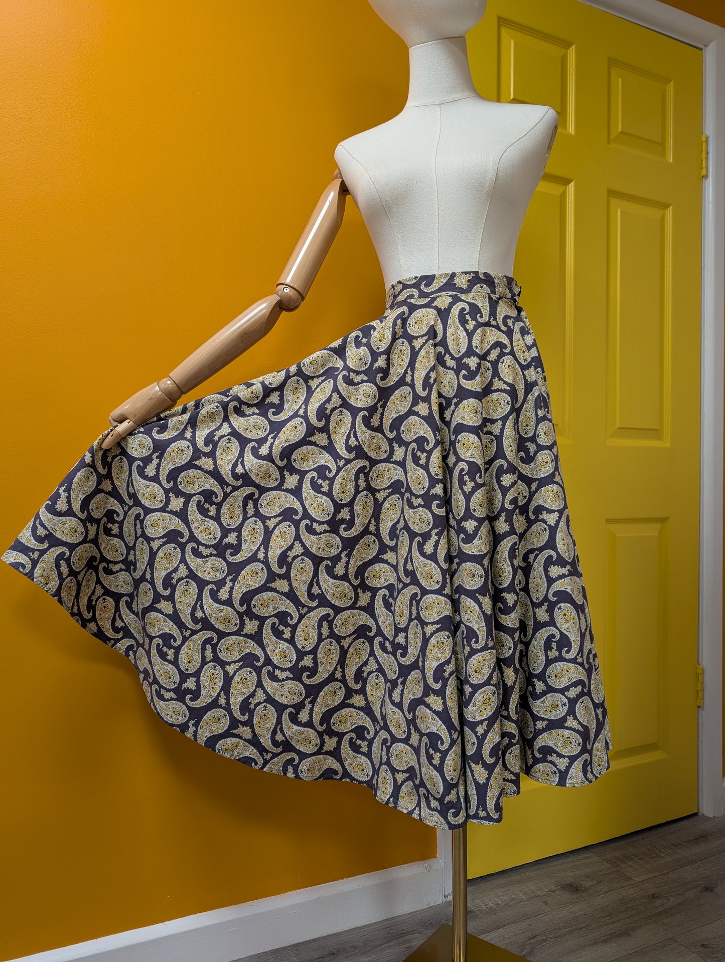 1950s St Michael paisley cotton full circle skirt - 23" waist