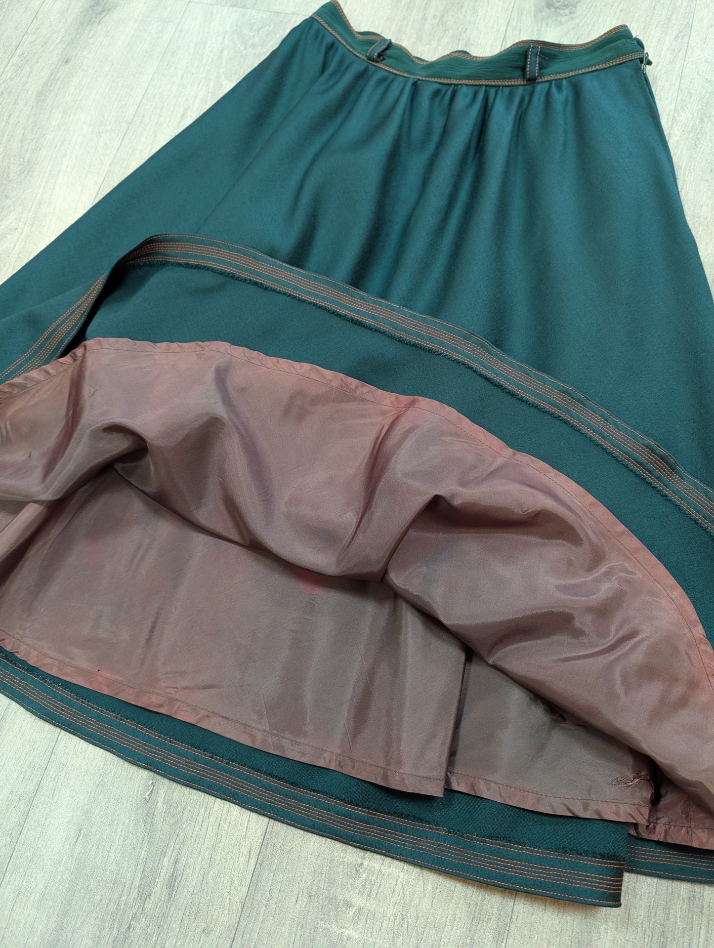 1970s Jean & Martin Pallant green wool suit - XS/S/6/8