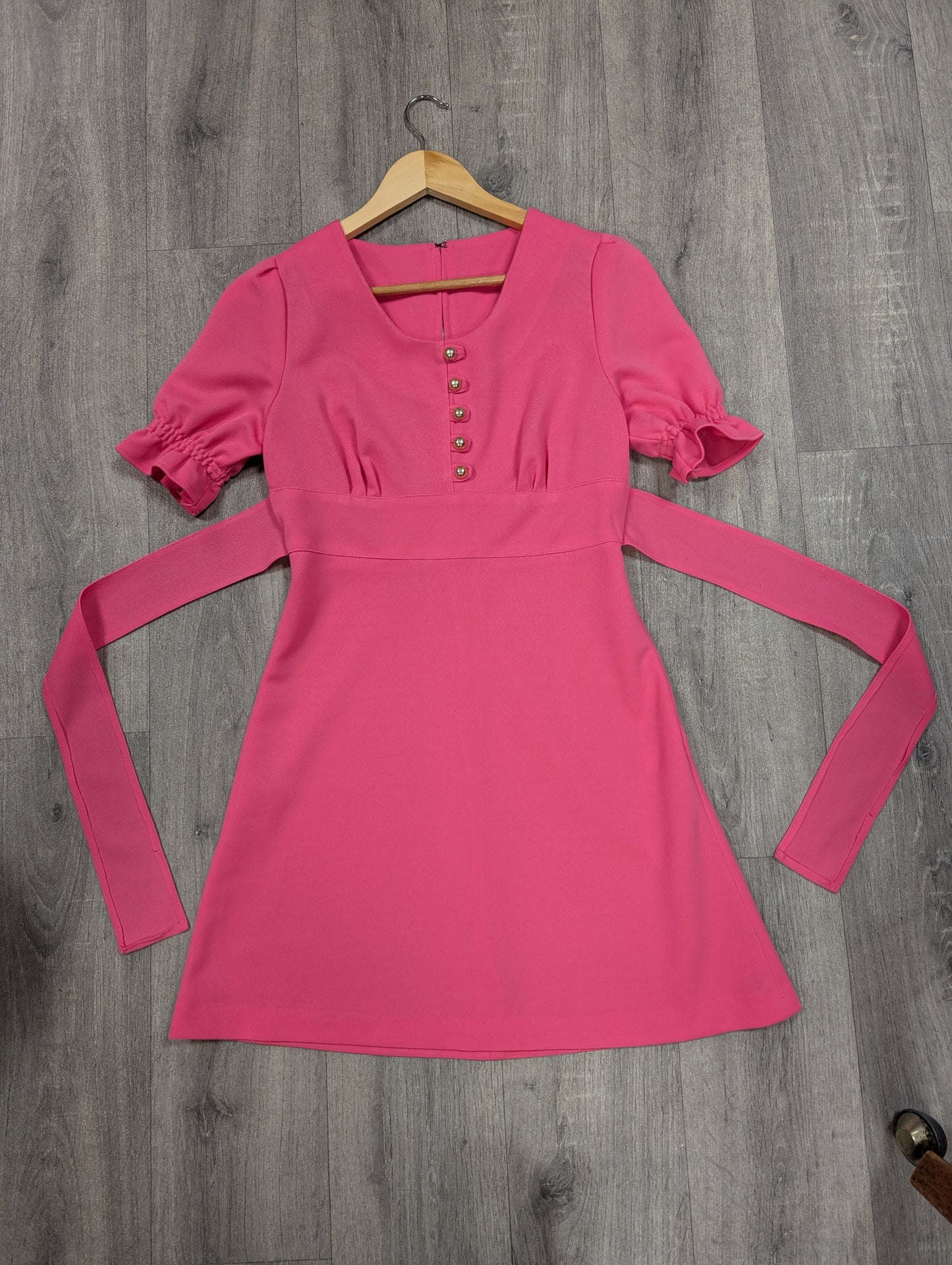 1960s pink mini dress - S/8