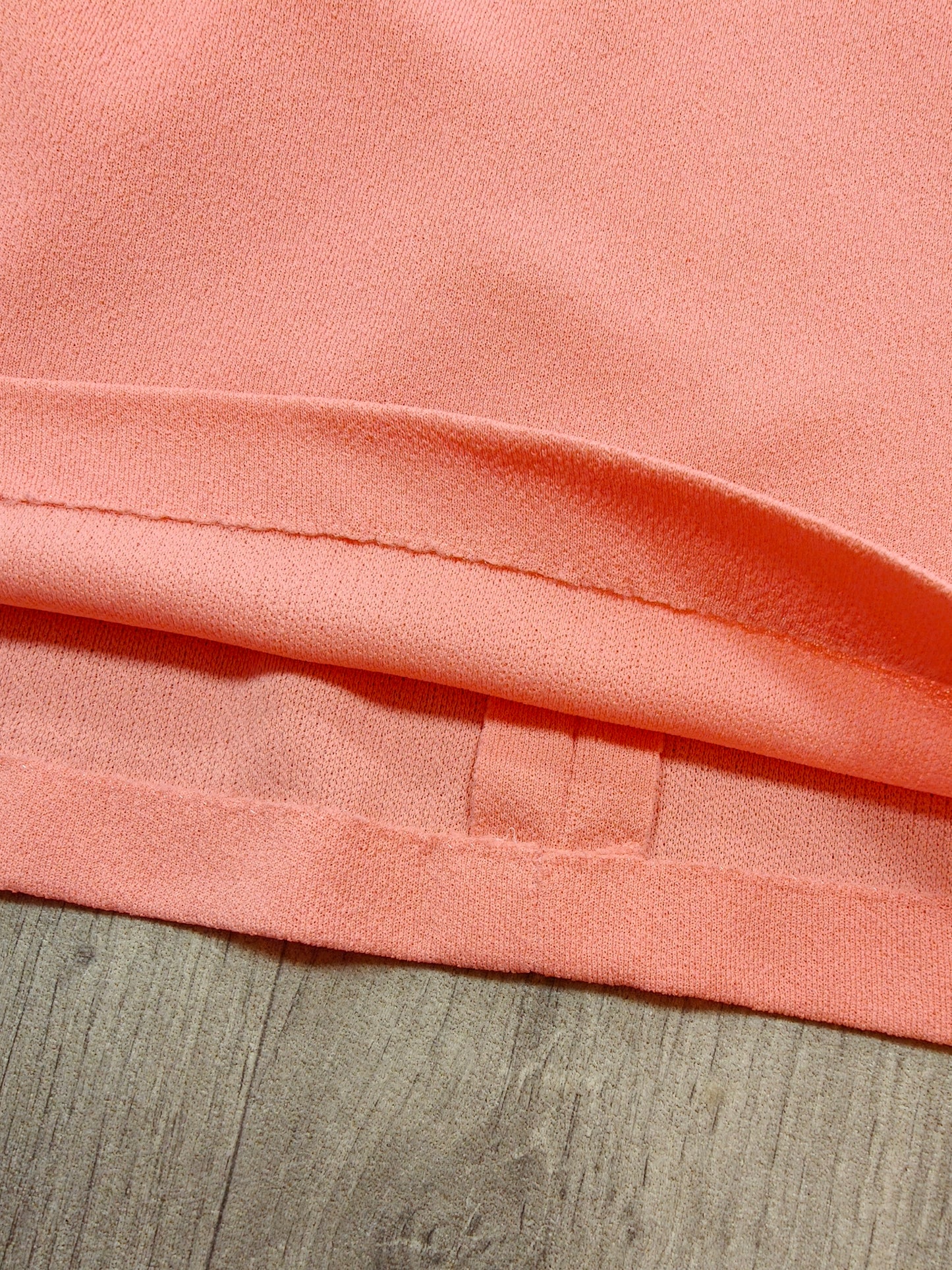 1960s pink & white crimplene dress - L/16