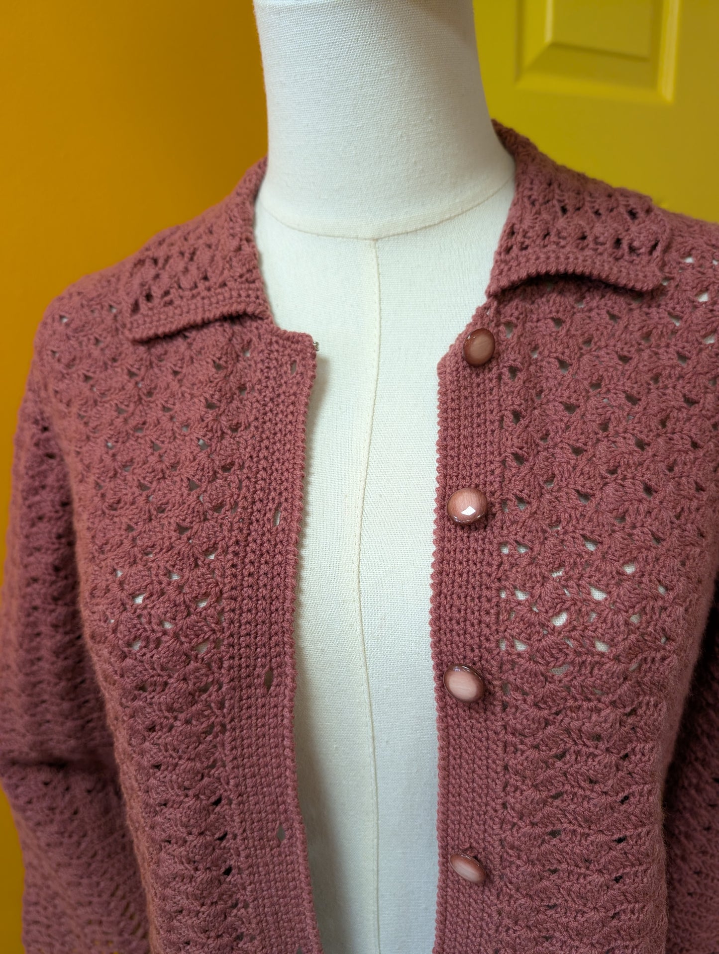 1960s crocheted cardigan - XS/S
