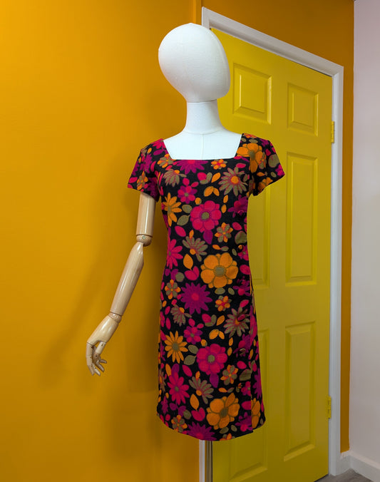 1960s Carnegie floral dress - S/8/10
